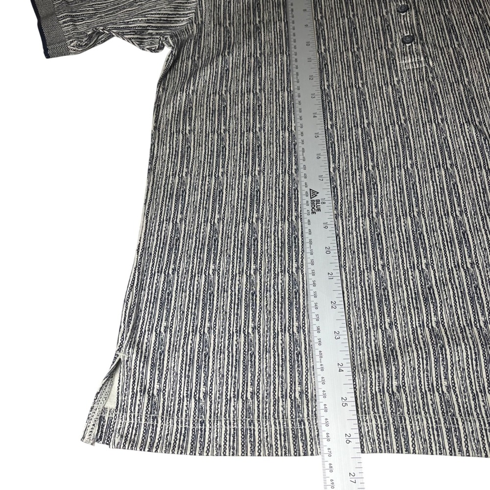 Vintage Reebok Golf Polo Shirt Womens Medium brown gold navy White Striped SS - Picture 8 of 10